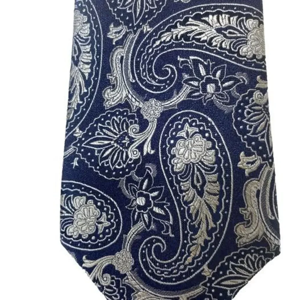 Michael Kors Mens Tie Moss Necktie Dark Navy Paisley NWT $69.50